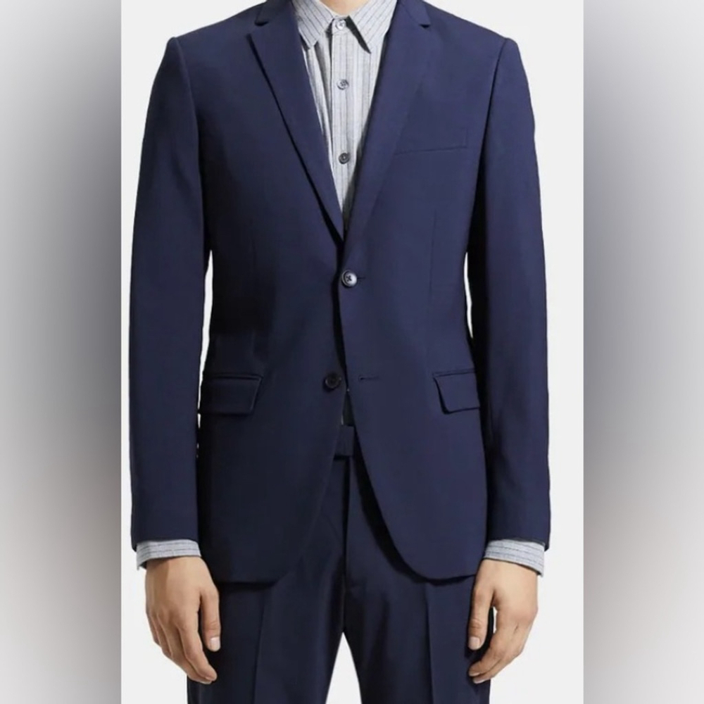 THEORY Men's Navy Slim-Fit Wool Suit Jacket Blazer Xylo NP Laureate Navy US 38R